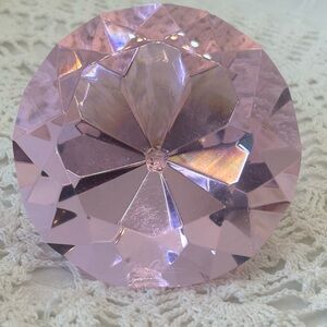 Pink Faceted Crystal Paperweight